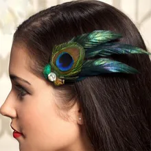 Модные павлиньи перья стразы свадебные заколки для волос шпилька для волос идеально подходит для свадеб, выпускных случаев#0326