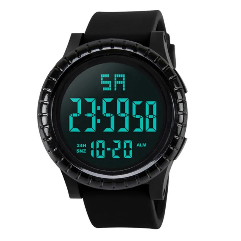 HONHX мужские спортивные цифровые часы модный резиновый ремешок водонепроницаемые военные наручные часы Мужские Силиконовые ЖК секундомер Дата часы# Zer