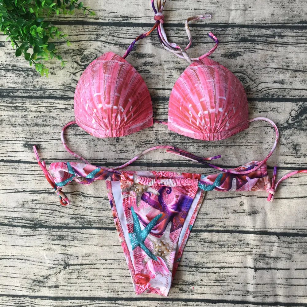 

Womail Sexy Women Bikini Set Swimwear Swimsuit separate Print Floral Bikini Push-Up Padded Bra Swimsuit Beachwear bikini mujer
