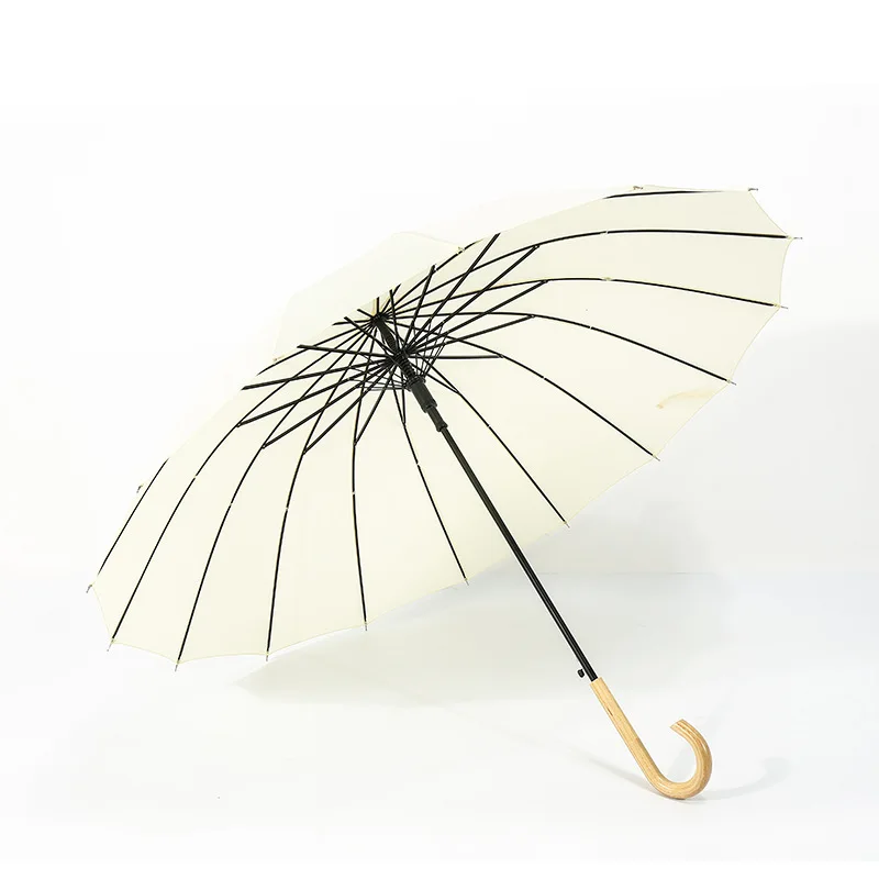 Цветной деревянный зонтик от дождя, Женский Бренд, 16 K, ветрозащитные зонты с длинной ручкой, прочная рама, водонепроницаемый, модный, цветной, яркий, Paraguas - Цвет: Umbrella A1006