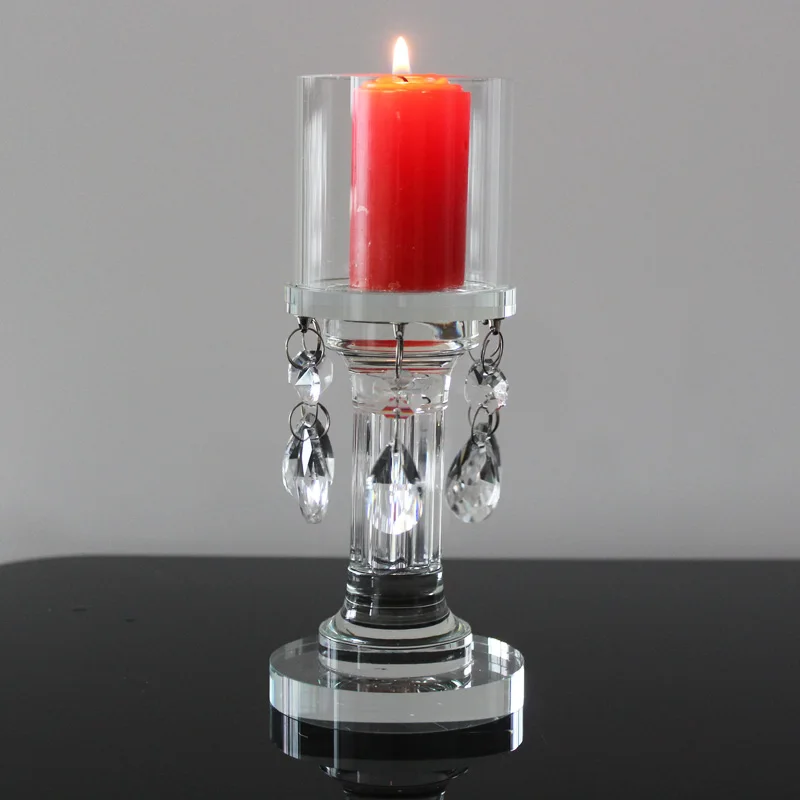 Crystal Glass Ball Hanging Candle Cup Holders Candlestick Wedding