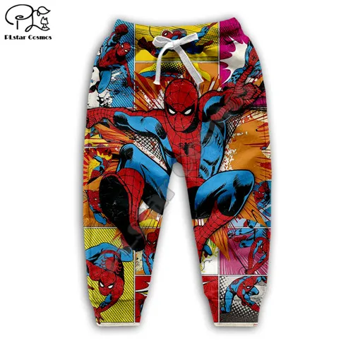 Толстовки с героями мультфильмов для маленьких мальчиков и девочек; Толстовка «Человек-паук» для косплея; детский спортивный костюм «мстители» с 3D-принтом «Marvel» и «супергерой» - Цвет: kids pants