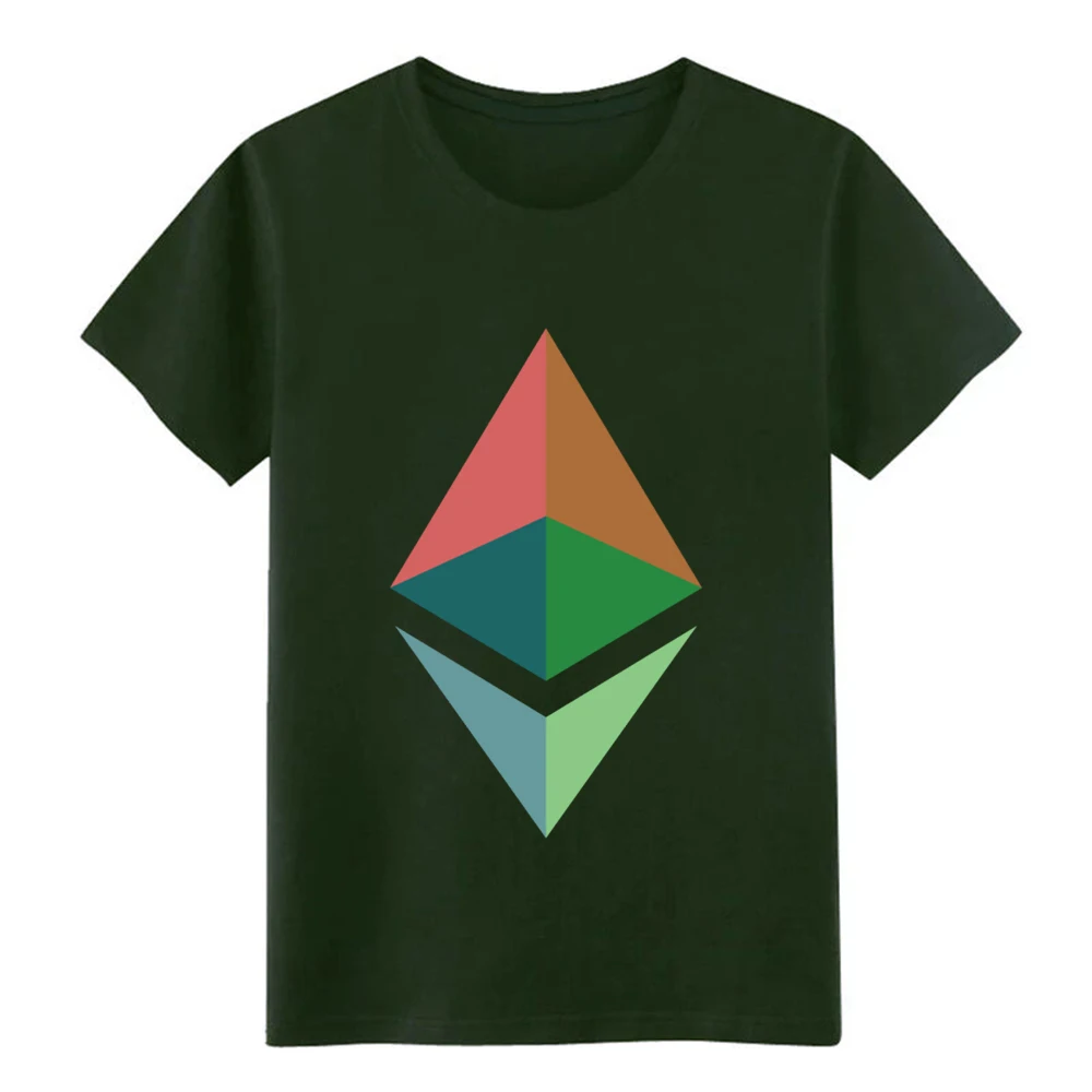 Men's Ethereum Classic Colorful Big Logo Cryptocurrency t shirt Custom tee shirt O-Neck homme Gift New Style Original shirt
