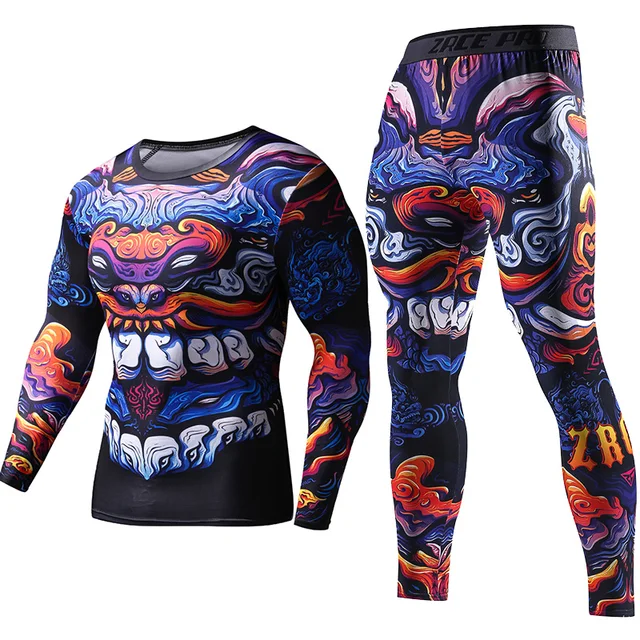 2018 New Compression Men’s Sport Suits Quick Dry Running sets Clothes Sports Joggers Training Gym Fitness Tracksuits Running Set