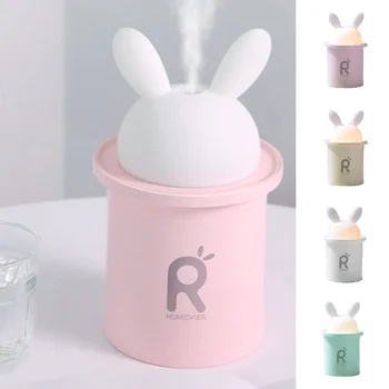 

250ml Rabbit USB Humidifier Light Mini Mist Maker Car Cute Oil Diffuser Portable Air Purifiers