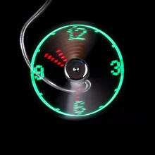 Мини USB Фен Вентилятор Портативный гаджеты гибкие на гибкой ножке, светодиодная часы обеспечивает прохладу во время ноутбук Laptop персональный компьютер мощность в режиме реального времени Дисплей