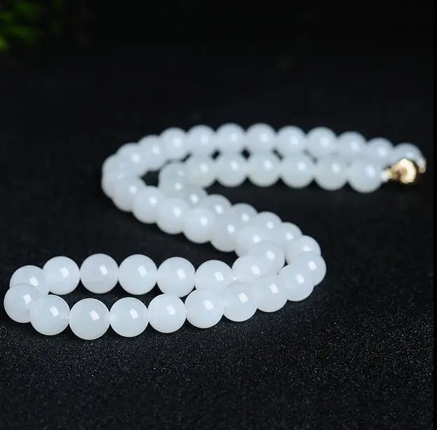 Buy Super natural het nephrite white Jade 9mm round