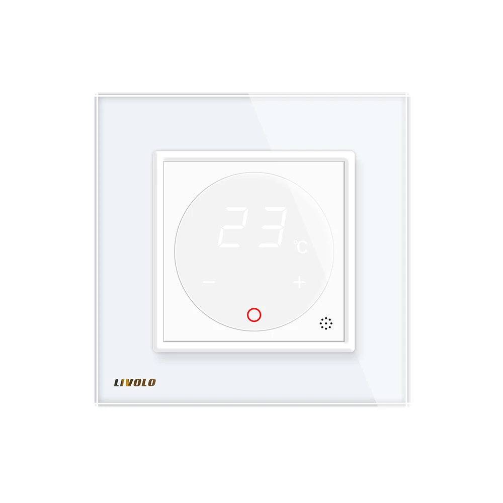 Livolo termostato estándar de la UE de Control de temperatura de calefacción dispositivo 4 colores de cristal de vidrio de Panel AC 110-250 V C701TM-11 - 5