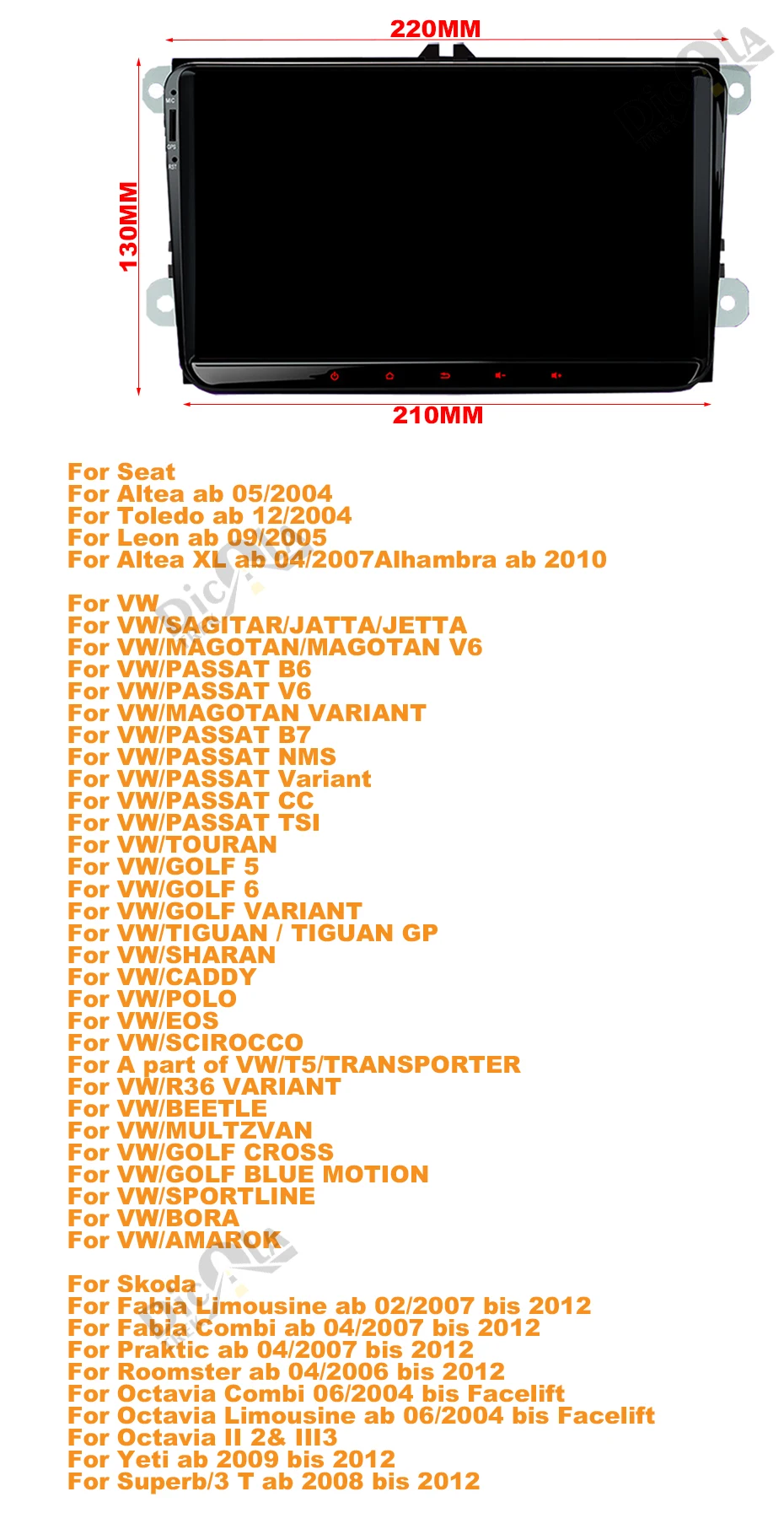 Best 9" IPS Android 7.1 Car DVD GPS Navigation for VW Volkswagen SKODA GOLF 5 Golf 6 POLO PASSAT B5 B6 JETTA TIGUAN dvd player BT RDS 0