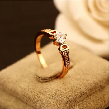 

Quality Luxury D Metal Rings Big Zircon Women Rose Gold Metal Finger Rings For Girls Weddings Bride Fashion Jewelry Wholesale