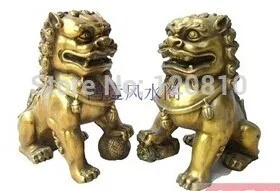 

Free Shipping Precision Bronze statue copper lion decoration copper a pair of lion a pair of