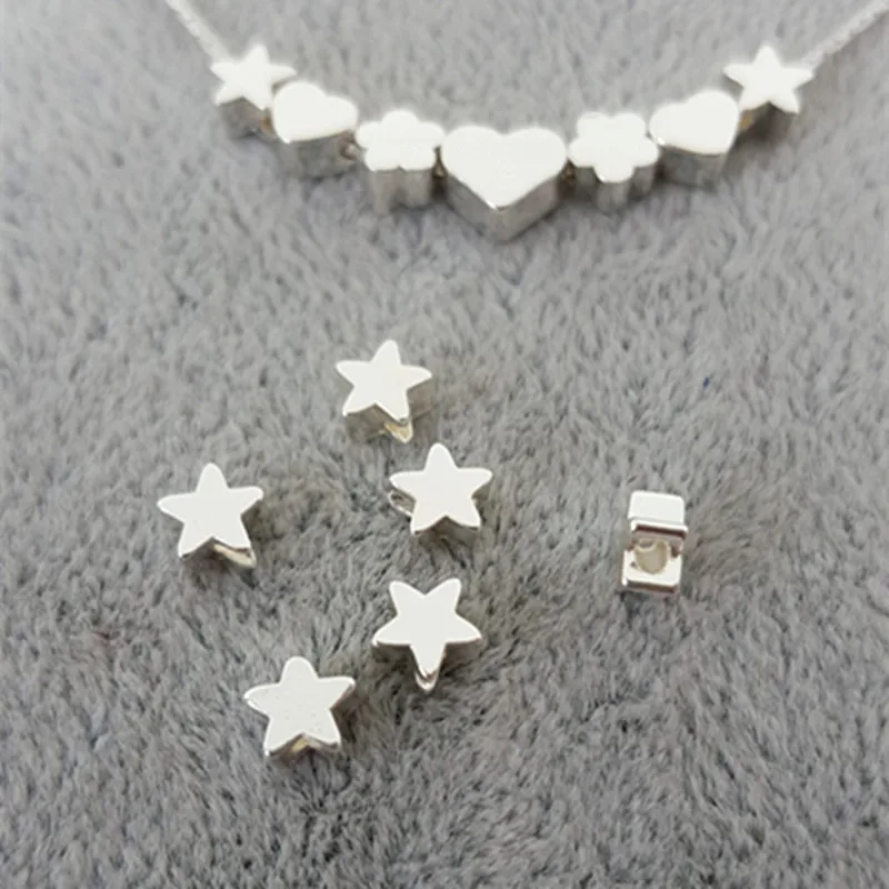 

5pcs/lot High Quality Silver Golden Handmade Flower Heart Star Charms Bracelet Charms Necklace Pendants DIY Jewelry Accessories