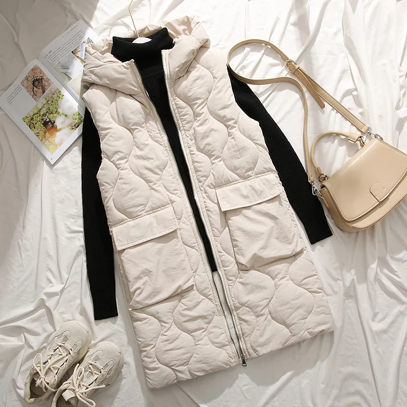 

New Autumn Winter Vest Women Waistcoat 2019 Female Sleeveless Jacket Hood Warm Long Vest Jacket Colete Feminino Plus Size 3XL