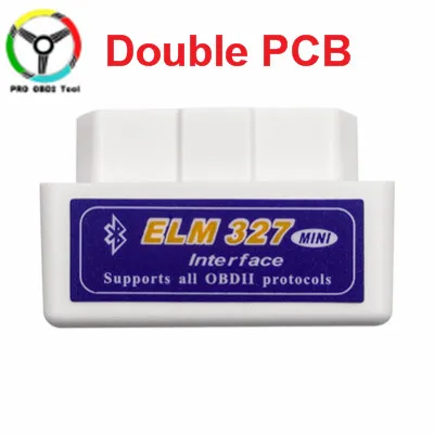 Супер Мини ELM327 Bluetooth V1.5 PIC18F25K80 чип с двойной печатной платой ELM 327 Автомобильный OBD2 диагностический инструмент работает на Android/PC - Цвет: Белый