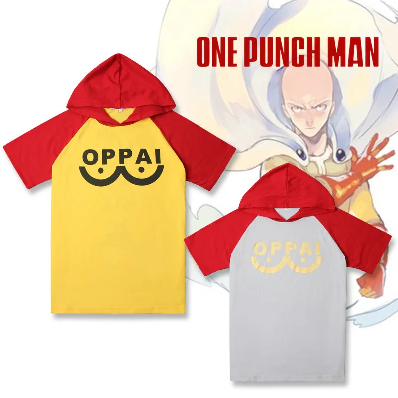 Аниме ONE PUNCH MAN Saitama косплей с капюшоном Футболка мужская женская летняя повседневная футболка коротким