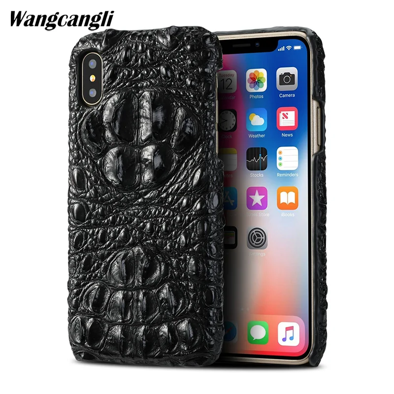 

Brand genuine crocodile skin mobile phone case for iPhone X back cover protective case Genuine leather for iphone 7 8 case