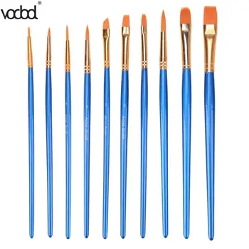 

10pcs Kids Student Hand Painted Blue Watercolor Gouache Paint Brushes Nylon Hair Painting Brush Set Drawing Art Supplies