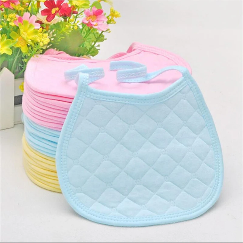 

New Hot Baby Simple Design Moms Care Newborn Baby Bibs Kids Girls Boys Pink Blue Yellow Cotton Triangle Children Feeding Burp