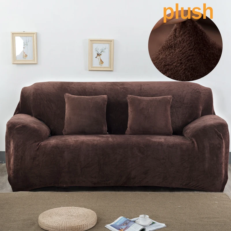 Эластичные Плюшевые Чехлы для дивана в гостиную нескользящее покрывало