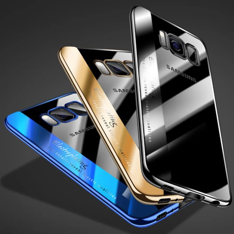 

Plating TPU Case For Samsung Galaxy S10 S10 Plus Note 9 8 S9 S8 Coque Soft Clear Transparent Back Cover S10e Silicone Case