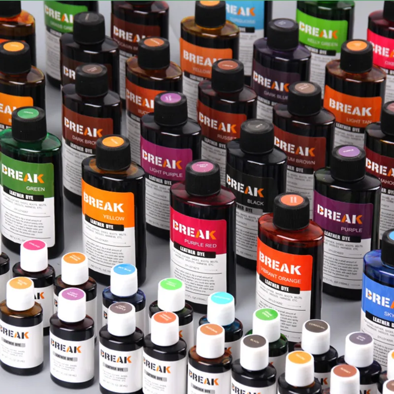 Baratos Romper cuero Alcohol tinte cuero tallado bronceado teñido 30 ml botella de cuero de vaca colorante vegetal colorante piel pintura