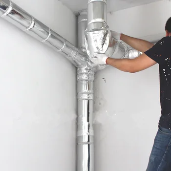 

47X100CM High Density sound insulation cotton Heat Deadener Aluminum Foil Sound-Absorbing Foam for Drain pipe Cover protection