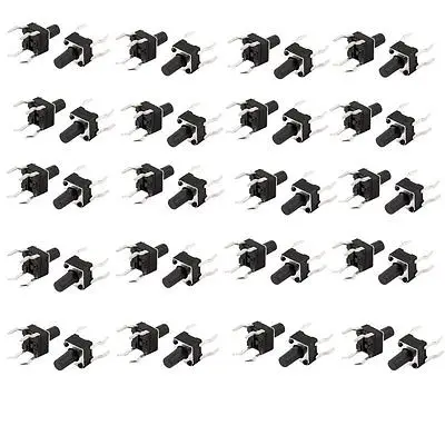 

50 Pcs PCB Mount Momentary 4-pin SPST Tact Pushbutton Switch 4.5x4.5x7mm