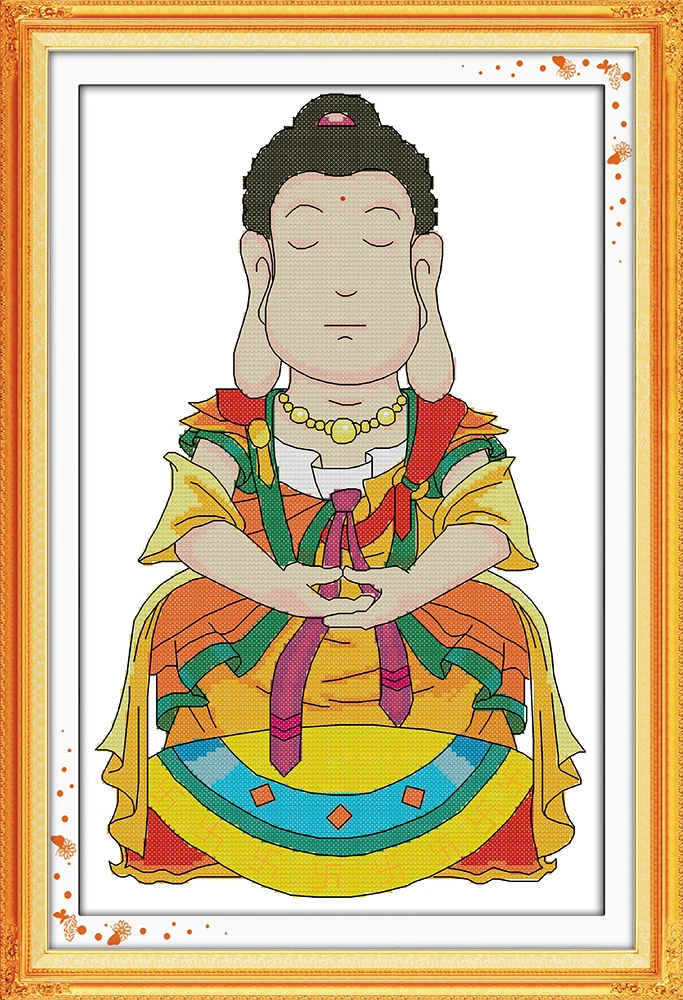 

Cartoon Buddha Cross Stitch Counted Cross Stitch Kits Embroidery Needlework Crafts 11CT Patterns Paintings Home Decor