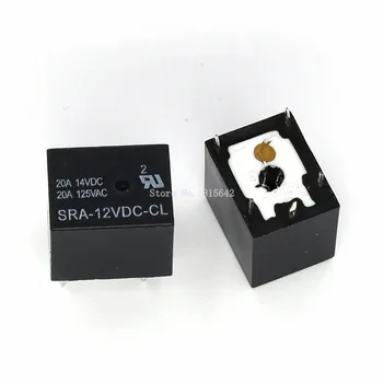 

5PCS/LOT 12V 20A DC Power Relay SRA-12VDC-CL SRA-12 5Pin PCB Type Black Automobile relay
