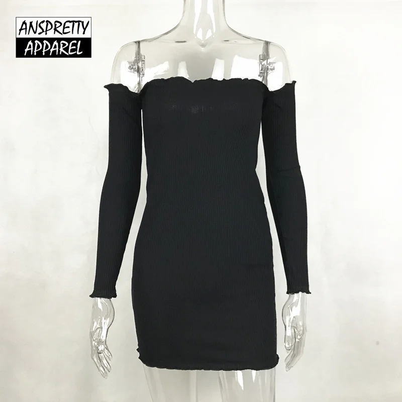 Anspretty Apparel Off shoulder font b dress b font women sexy font b long b font