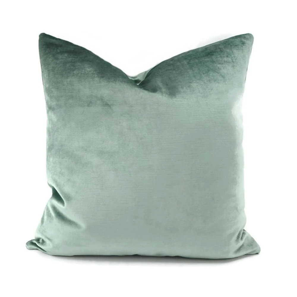 ESSIE HOME Luxury light Green Aqua Green Velvet Cushion Cover Pillow