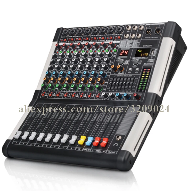 Digital Reverberation Stage Live Broadcast KTV Conference Microphone Wedding Professional Audio Suite Bluetooth 8 Channel Mixer