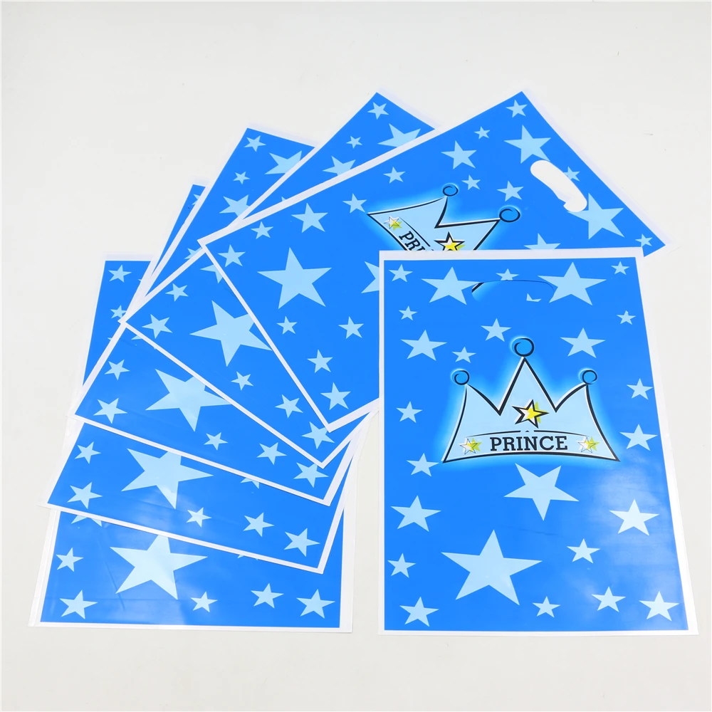 

10pcs/lot boy's prince crown 18*25cm gift bag decor party lovely loading gift for kids happy birthday party decoration supplies