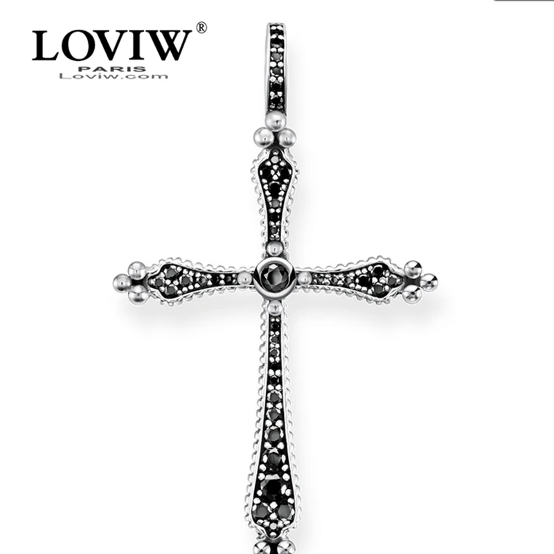 

Black Royalty Cross Pendants,2019 New Fashion Jewelry 925 Sterling Silver Vintage Gift For Women Girls Fit Necklace Thomas sabor