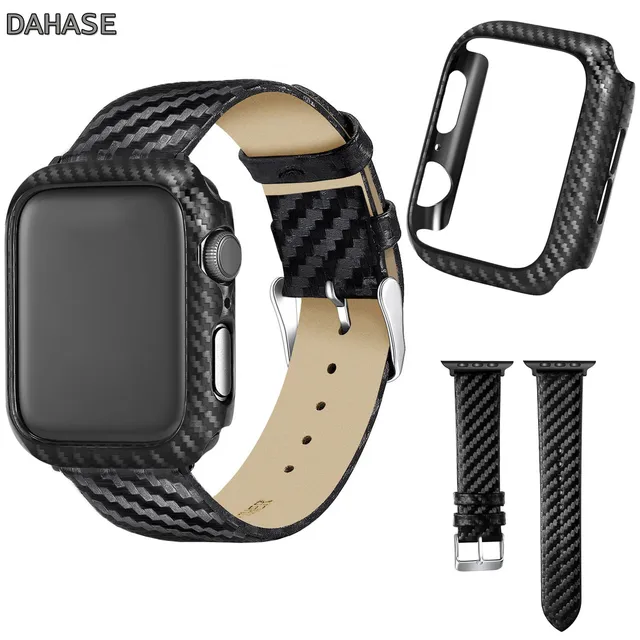 Ultra Thin Carbon Fiber Case Protective Frame For Apple Watch Band
