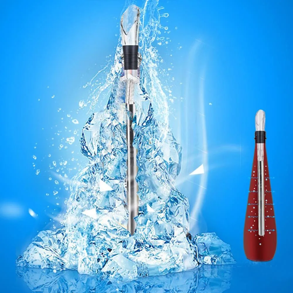 Бутылки вина охлаждения Chill охладители Ice Cool морозильник палку стержень и Pourer Нержавеющая сталь вино Чиллеры охладители морозильник