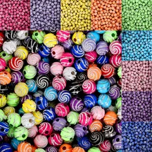 Perles rondes acryliques brillantes, vis, 8mm, perles d'espacement, amples pour la fabrication de bijoux, accessoires de bracelets et de colliers, DIY, 100 pièces/lot