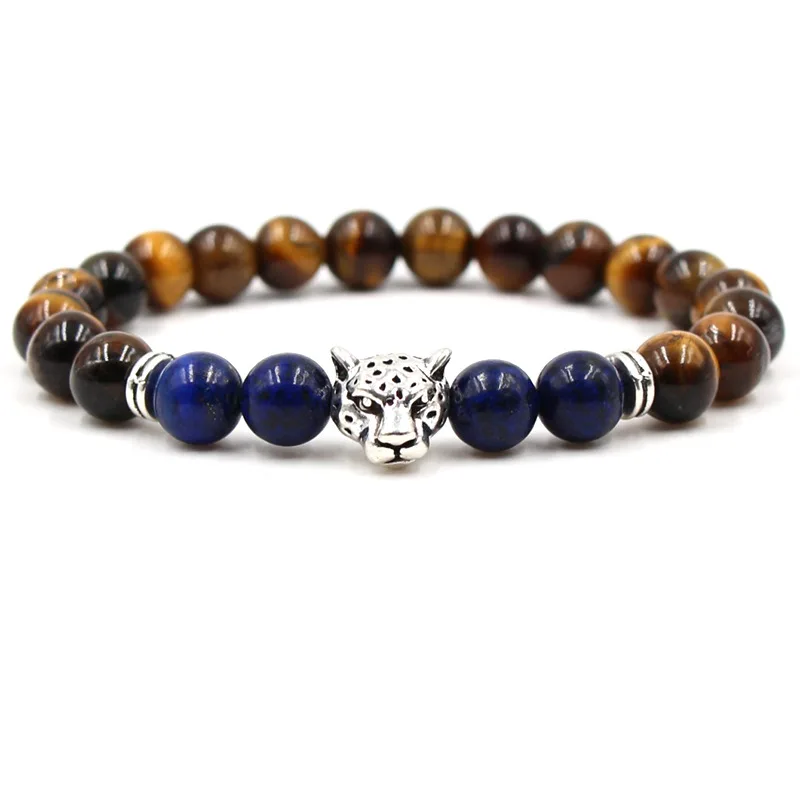 Браслет с головой животного каменные браслеты для женщин Pulseira Masculina мужские