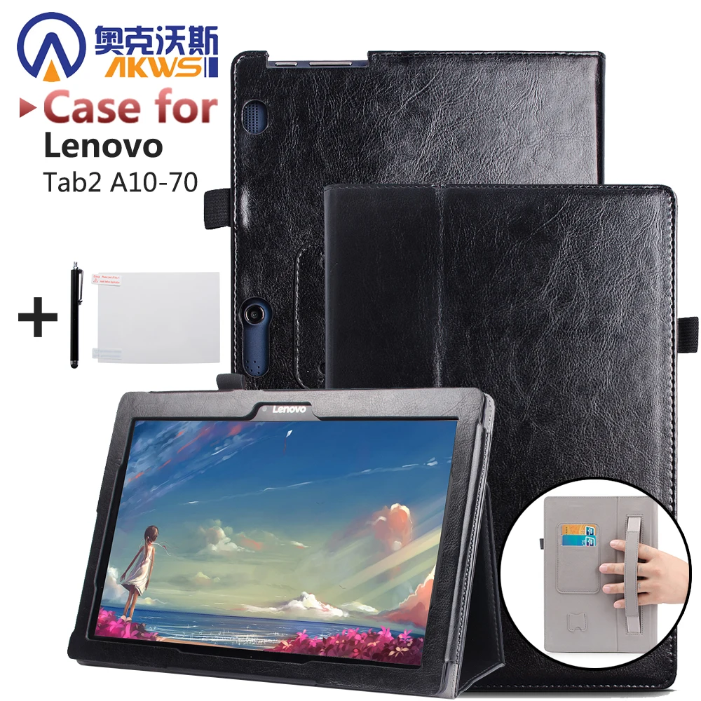 Новый Бизнес искусственная кожа Стенд чехол для Lenovo Tab 2 A10-70 крышка Щит TAB2 a10-70f a10-70l A10 70 Планшеты с жесткий В виде ракушки