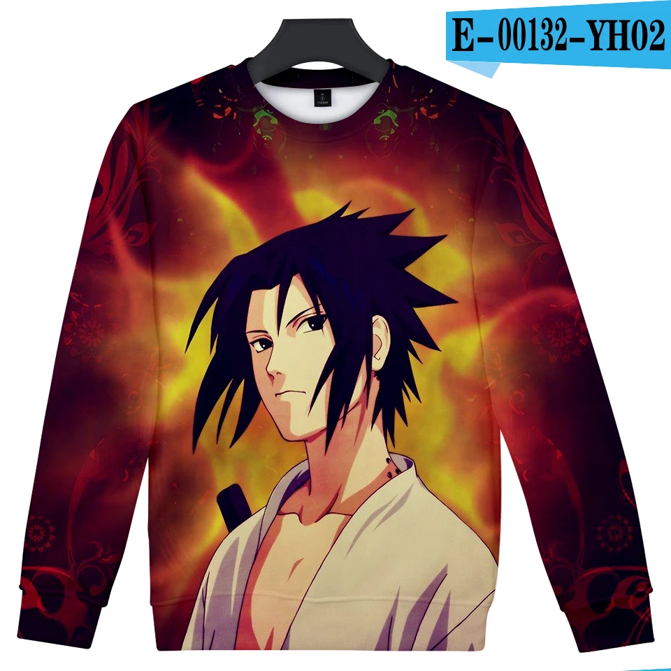 Uzumaki Naruto Uchiha Sasuke/красивая летняя повседневная футболка с длинными рукавами унисекс, джемпер для влюбленных родителей и ребенка - Цвет: 1