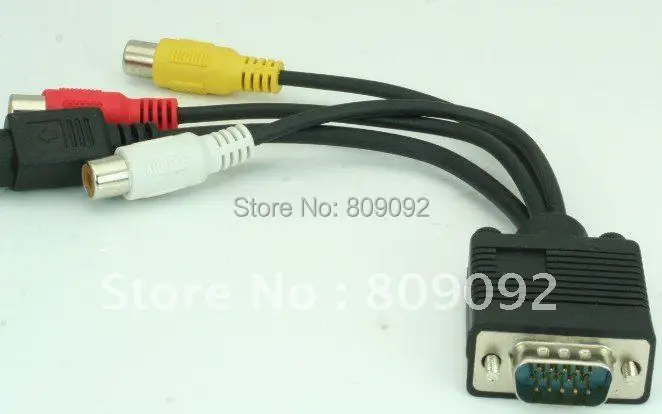 

VGA to S-Video 3 RCA Composite AV Cable Adapter