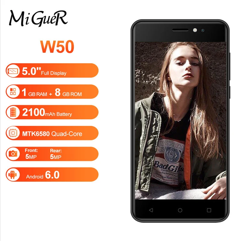 KENXINDA KXD W50 экран 0 5 дюйма 1 ГБ Оперативная память 8 GB Встроенная MTK6580 4 ядра 3 GHz