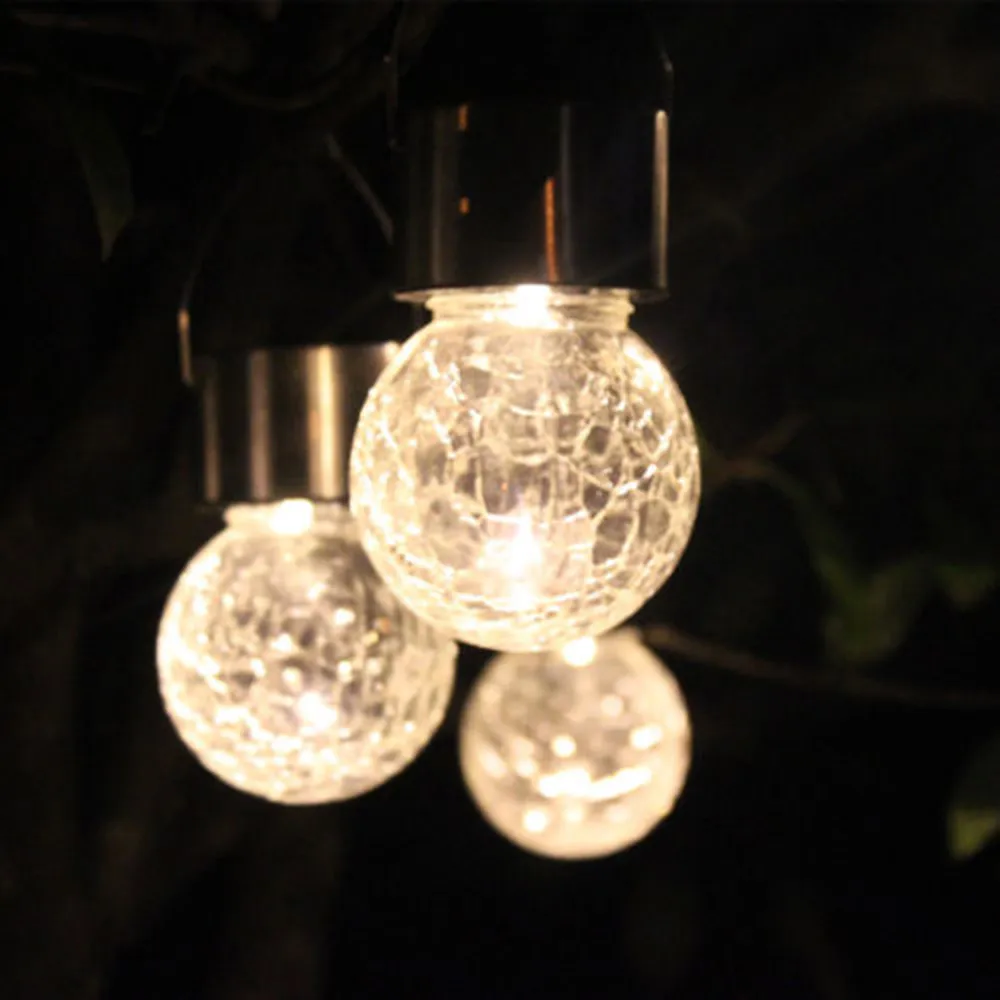 14PCS Solar Hanging LED Light Mosaic Crackle Glass Globe LED Garden Lights Pendant Lamp Color Change Lantern Lamparas 35AP11 (17)