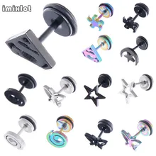 Распродажа, прямые продажи, мужские сережки Brinco, 2 шт, готический панк, Супермен, нержавеющая сталь, мужские сережки