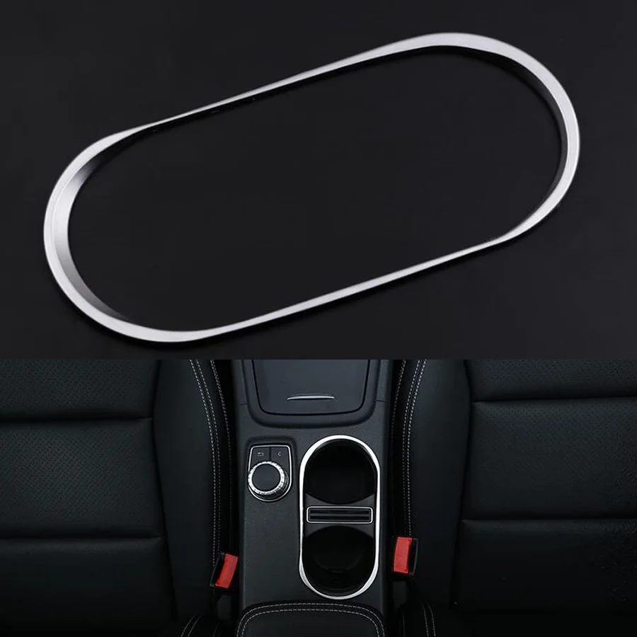 

Автомобильная внутренняя консоль рамка держателя стакана воды накладка Стайлинг крышка подходит для Mercedes Benz CLA C117 W117 GLA Class A B 2014-2016