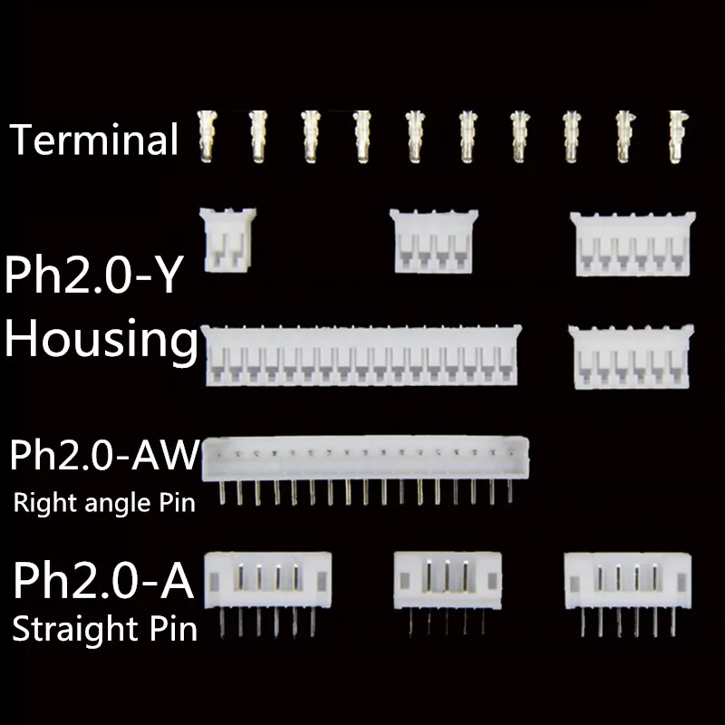 

Ph2.0 A AW Kits JST 2.0mm Terminal Kit Housing Male female Pin Header Connector Wire Adaptor 2/3/4/5/6/7/8/9/10/11/12p