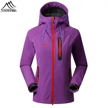 SAENSHING Outdoor Softshell Jacket Women Windproof Waterproof Jacket Polyester Warm Hiking Camping Autumn Outdoor Jackets High