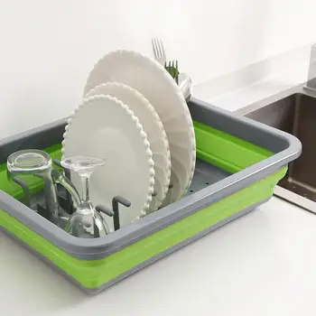 

Foldable Dish Rack Holder Drainer Bowl Racks Tableware Plate Kitchen Storage Portable Drying Home Shelf Dinnerware Organizer
