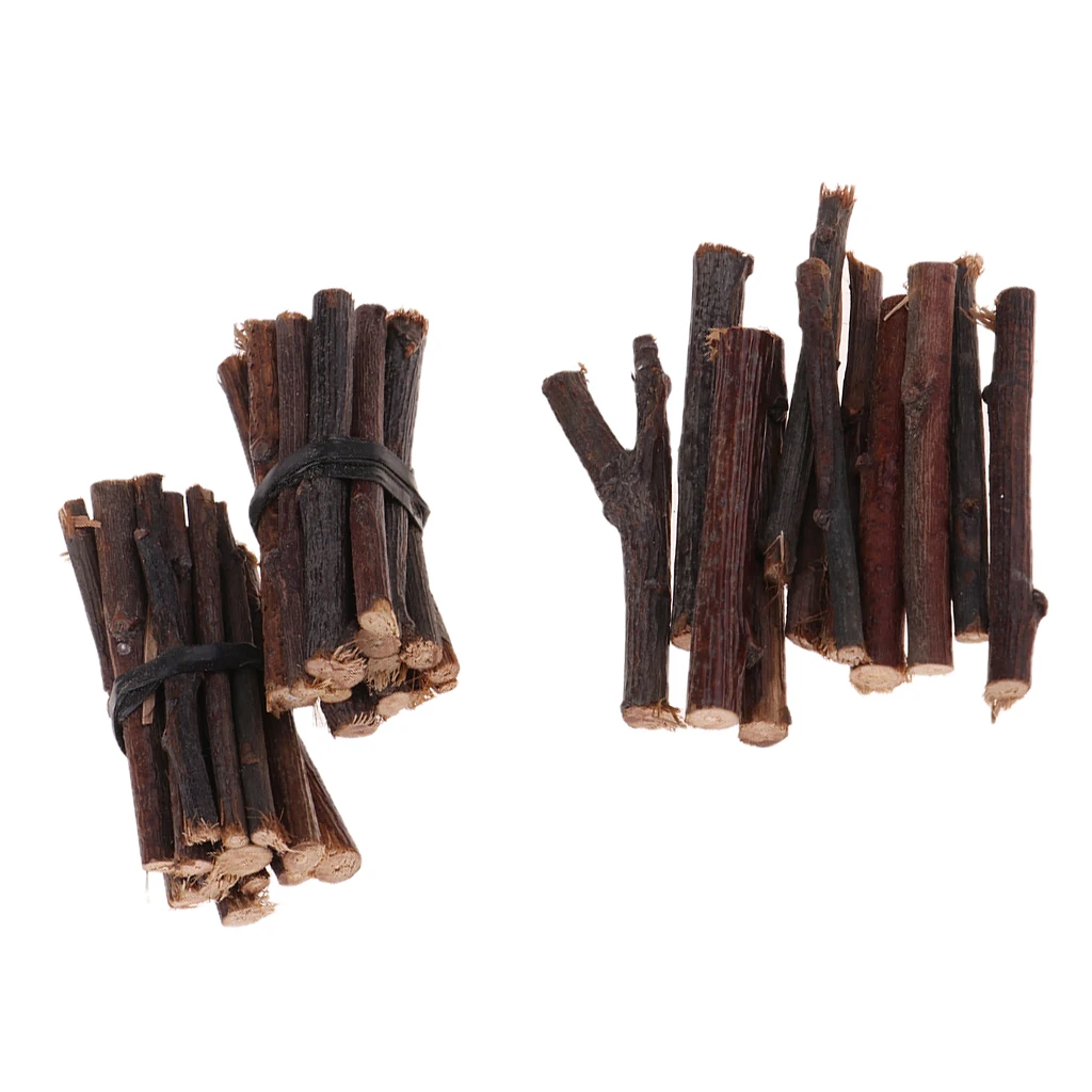 1/12 Dollhouse Miniature Accessories 3 Straps Wooden Sticks Firewood Room Garden Life Scenes Decor