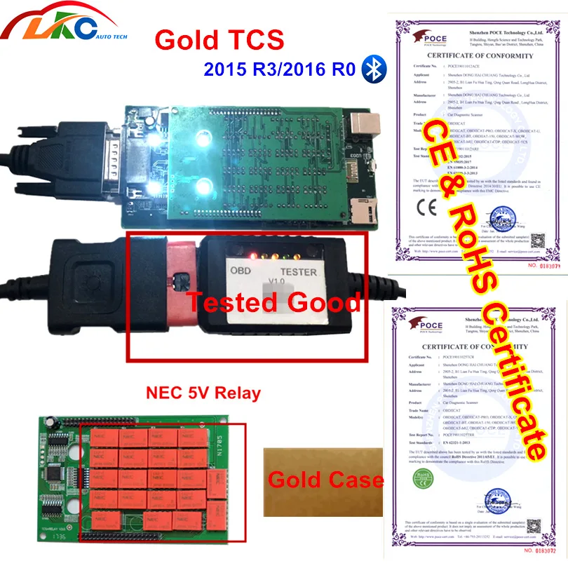 

New Arrival Gold TCS V3.0 PCB with 2015R3 with keygen/New Version 2016.00 OBDIICAT-150 Bluetooth for cars/trunks Diagnostic Tool